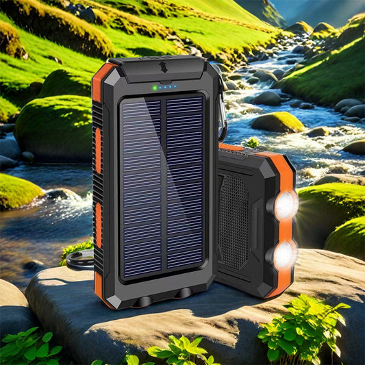 20000 mAh bærbar solcellelader med LED-lommelykt