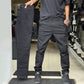 Slim-fit casual bukser i ensfarget farge for menn