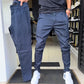 Slim-fit casual bukser i ensfarget farge for menn