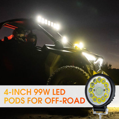4-tommers 99W LED-pod for terrengkjøring