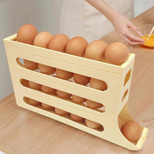 💥 50 % RABATT! 🎉 Automatisk rullende eggholder til kjøleskap 🥚