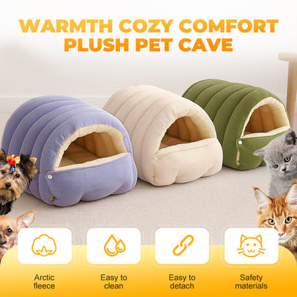 🐾 Isolert plysj-seng for kjæledyr – trekktfri kuppel, varm og støttende. Perfekt for kalde netter og eldre dyr! ✨🛏️