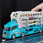 🏎️ Sammenleggbar racerbane-biltransport – 4 nivåer, katapult, 12 metallbiler. Perfekt for små racerkjørere! ✨🚗