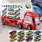 🏎️ Sammenleggbar racerbane-biltransport – 4 nivåer, katapult, 12 metallbiler. Perfekt for små racerkjørere! ✨🚗