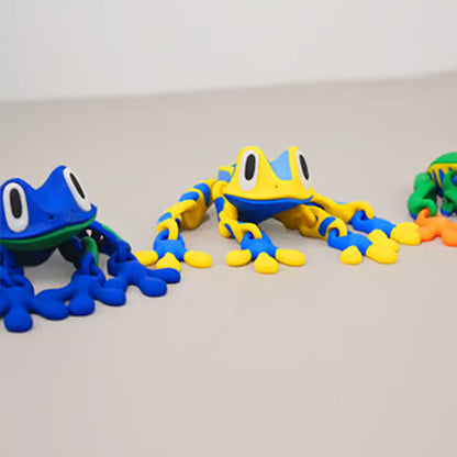 Søte 3D-froskemagneter til kjøleskapet