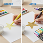 Sett med akrylmalingspenner med to spisser og glitter