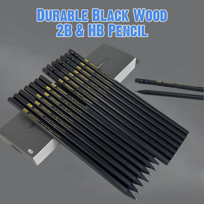 Slitesterk svart treblyant 2B og HB