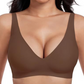 Sømløs BH med dyp V-utringning og push-up-wire