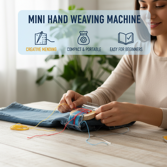🧶 Håndvevstativ i furu – komplett startsett, 10/14/28 nåler, bærbar. Reparer og lag unike lapper! ✨🪡