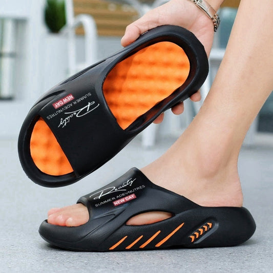 Herres sklisikre myke slippers med tykk såle