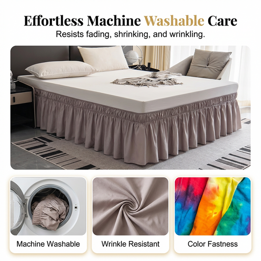 Effortless Setup Elastic Bed Skirt