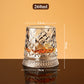 🥃 360° roterende whiskeyglass – blyfritt glass, 300 ml, relieffmønster. Unik samtalestarter for bar og fest! ✨💫