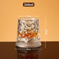 🥃 360° roterende whiskeyglass – blyfritt glass, 300 ml, relieffmønster. Unik samtalestarter for bar og fest! ✨💫
