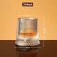 🥃 360° roterende whiskeyglass – blyfritt glass, 300 ml, relieffmønster. Unik samtalestarter for bar og fest! ✨💫