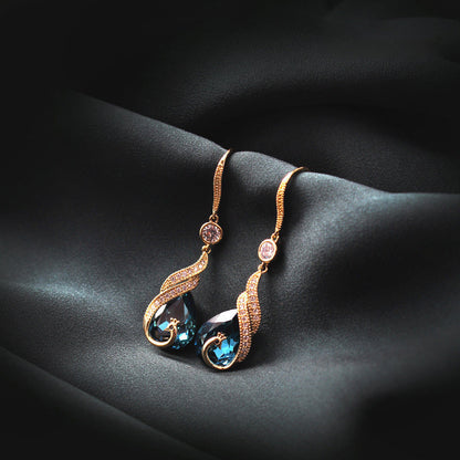 ✨ BEGRENSET TILBUD: 50 % RABATT! 🦚 Phoenix-øreringer – påfugldesign, CZ-stein, lette, gave 🎁