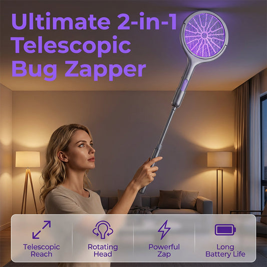 🏆SISTE DAGS-TILBUD 50 % RABATT🔥2-i-1 oppladbar elektrisk fluefanger 🪰⚡ | USB-C, barnesikker og stillegående – dreper mygg og fluer umiddelbart | Til britiske hjem, soverom og kjøkken 🇬🇧