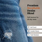 Motejeans for kvinner i slim fit med slitt look