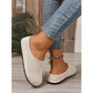 Pustende strikkede slip-on mules for kvinner