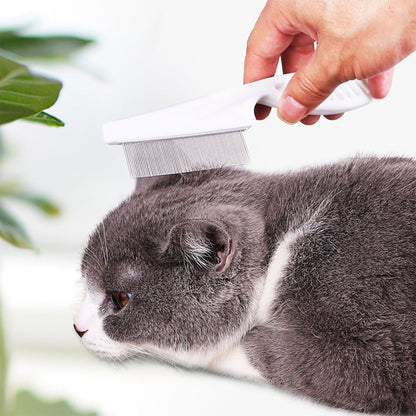 🐾 KJØP 1, FÅ 1 GRATIS! 🛁 Multifunksjonell kam til dyrepleie – Fine nåler i rustfritt stål – Fjerner tåreflekker, lopper og floker – skånsom mot huden, effektiv for katter og hunder ✨🐶