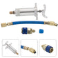 🔧 50% RABATT – A/C dye injector – hånddrevet – messingkonstruksjon – 2500 PSI slange – R134a hurtigkobling