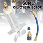 🔧 50% RABATT – A/C dye injector – hånddrevet – messingkonstruksjon – 2500 PSI slange – R134a hurtigkobling