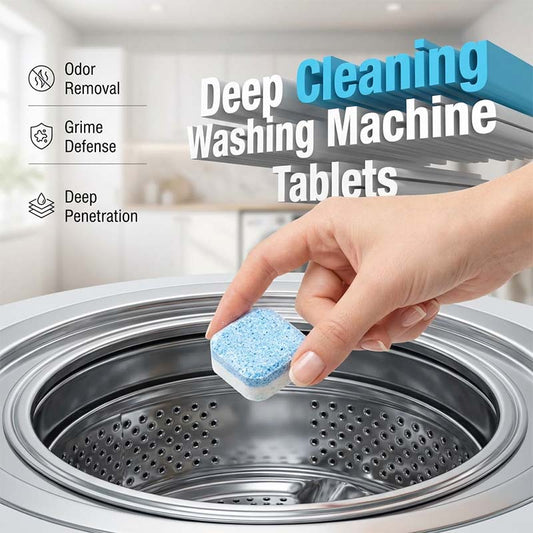 🧺 50% RABATT – Dyprensende vaskemaskin tabletter – fjerner skitt og lukt – brusende teknologi – 12 tabletter – for alle maskintyper