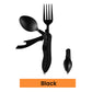 🍴 4‑i‑1 sammenleggbart tur-bestikk – kniv, gaffel, skje og flaskeåpner i ett. Rustfritt stål – perfekt for camping! 🏕️✨