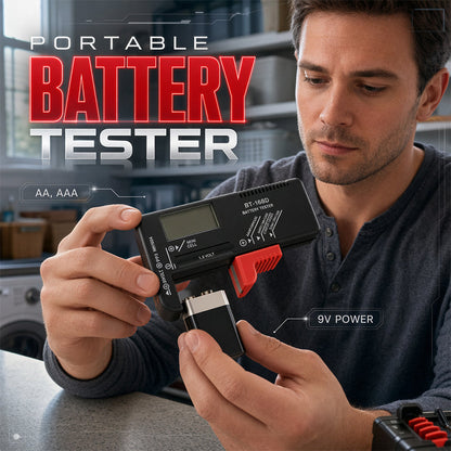📊 KJØP 1, FÅ 1 GRATIS – Batteritester med digitalt display – leser nøyaktig batteristatus – sorter brukbare fra tomme