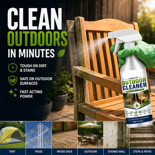 🏠 50% RABATT – Multi-overflate utendørs rens – virker på 3–5 minutter – fjerner alger, mugg & skitt – for terrasser, dekk, gjerder & stein – enkel spray