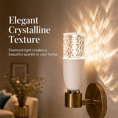 💎 Krystall LED-pære – 360° jevn glød, anti-blendende, B22-sokkel. Elegant lysdesign for hjemmet! ✨🏠