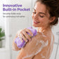 🛁 Dobbel ribbon-stropp svamp – sklisikker, elastisk og behagelig. Honningkake-mesh gir tett skum – perfekt for sensitiv hud og daglig bruk! 💪🌸
