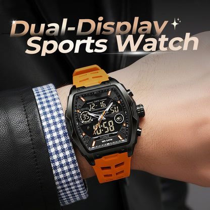 ⌚ Sportsur med dobbel skjerm – analog + digital, LED-baklys, 5ATM vanntett. Stoppeklokke, alarm og nedtelling! ✨💪