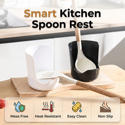 🍳 Kjøkkenredskapsholder med dobbel spor – holder lokk og redskaper samtidig. Varmebestandig PP, dryppbrett, tåler oppvaskmaskin – ryddig benk! ✨🧼