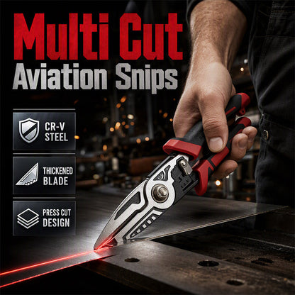 ✂️50 % RABATT NÅ! Industrielle blikkakser – CR‑V-stål, multi-cut-akser for luftfartsindustrien, metallakser med forsterket blad for presisjonsskjæring av metallplater, reparasjon av jernvarer og gjør-det-selv-prosjekter