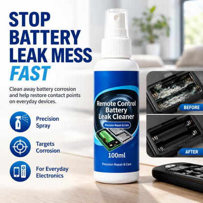 🔋 Rengjøringsspray for batterilekkasje – fjerner korrosjon og hvit oppbygging. Forlenger levetiden til fjernkontroller, leker og klokker – enkel og effektiv! ✨🛠️