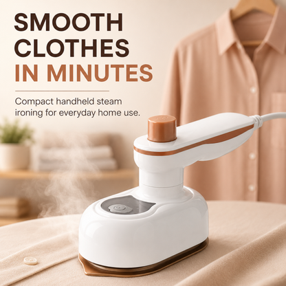 👕 Mini reisestrykejern – tørr- og dampstryking, foldbart roterende håndtak, 3 min oppvarming. Kompakt og lett – perfekt til reiser og små hjem! ✈️💨