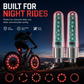 🚲 Bevegelsesaktiverte ventillys – dobbeltsidige LED, 15 dynamiske mønstre. Vanntett og slitesterk – gir synlighet og stil på nattturer! 🌟💡