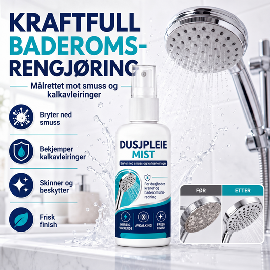 🚿 Kalkfjernerspray – 50ml, fjerner kalk og mineraler, gjenoppretter vannstrømmen. Perfekt til dusj og kraner! ✨💧