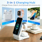 📱 3‑i‑1 trådløs lader – til telefon, klokke og ørepropper. Foldebar, magnetisk, nattlys! 🔋✨