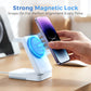 📱 3‑i‑1 trådløs lader – til telefon, klokke og ørepropper. Foldebar, magnetisk, nattlys! 🔋✨