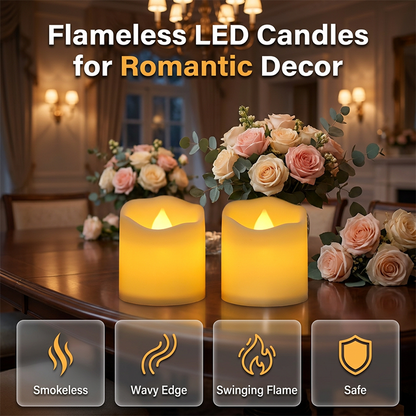 🕯️ Røykfrie LED-lys – flammeløs, realistisk flamme, perfekt til romantikk! ✨💍