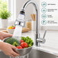 🚰 3-veis kranfilter – justerbar stråle, reduserer sprut, gjennomsiktig deksel. Perfekt til kjøkkenet! 💧✨