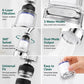🚰 3-veis kranfilter – justerbar stråle, reduserer sprut, gjennomsiktig deksel. Perfekt til kjøkkenet! 💧✨