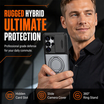 📱 Dekk med kortlomme og ringstativ – glidende kameradeksel, støtdempende! 🛡️✨