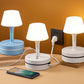 💡 Nattbordslampe med ladestasjon – 3/4 stikkontakter, 2 USB, 1 USB-C. Kabelorganisator og 3 lysfarger! 🔌✨