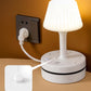 💡 Nattbordslampe med ladestasjon – 3/4 stikkontakter, 2 USB, 1 USB-C. Kabelorganisator og 3 lysfarger! 🔌✨