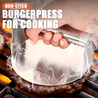 🍔 Burgerpresse i rustfritt stål – non-stick, ergonomisk, lager perfekte burgere hver gang! 🔪✨