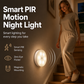 💡 Trådløs bevegelsessensor nattlys – 8 LED, 120° vinkel, 3–6m rekkevidde. Perfekt til gang og kjøkken! 🌙✨