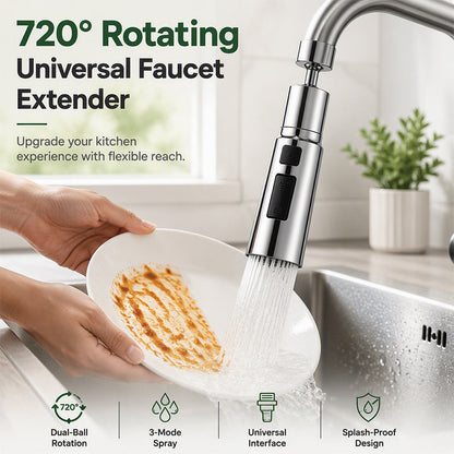 🔄 Universal kranforlenger i ABS – 720° fleksibel, korrosjonsbestandig, speilblank finish. Vask ansikt og gryter! 🛁💪