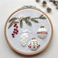 🧵 Julebroderisett for nybegynnere – snølandsby-motiv, vannløselig mønster, 25 cm ramme. Perfekt julegave! 🎄✨